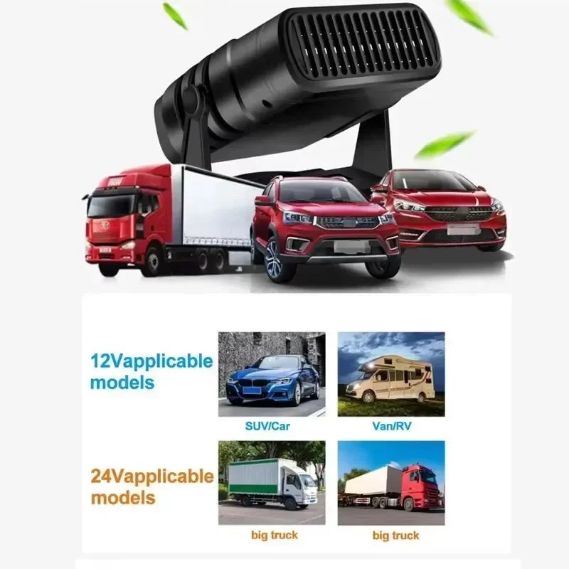 Fast Demister Anti Fog Heater Portable Dual Mode Car Fan Cooler Heater Winter All Season Windshield Fog Remover Vehicle