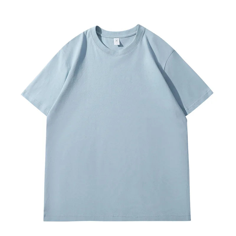 Camiseta de Verão Feminina Algodão 2026 Cor Sólida Solta Camiseta Casual Coreana Tops Malha Camisola Manga Curta Gola O Feminina Top Tees 1 - Preto XXXL