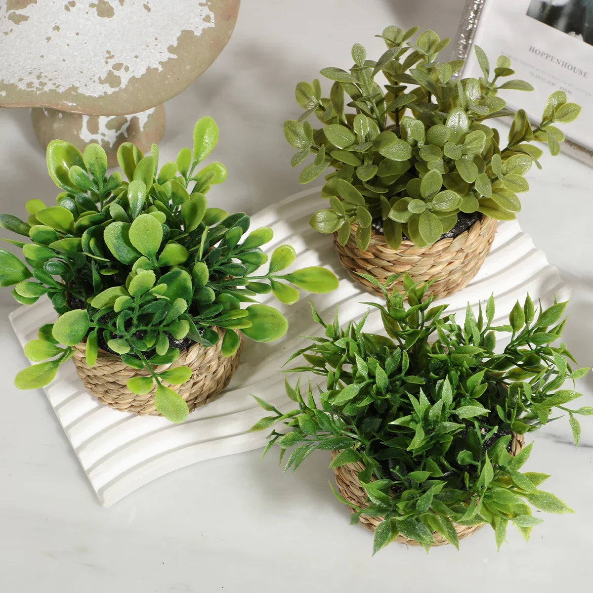 03 pieces green artificial plants