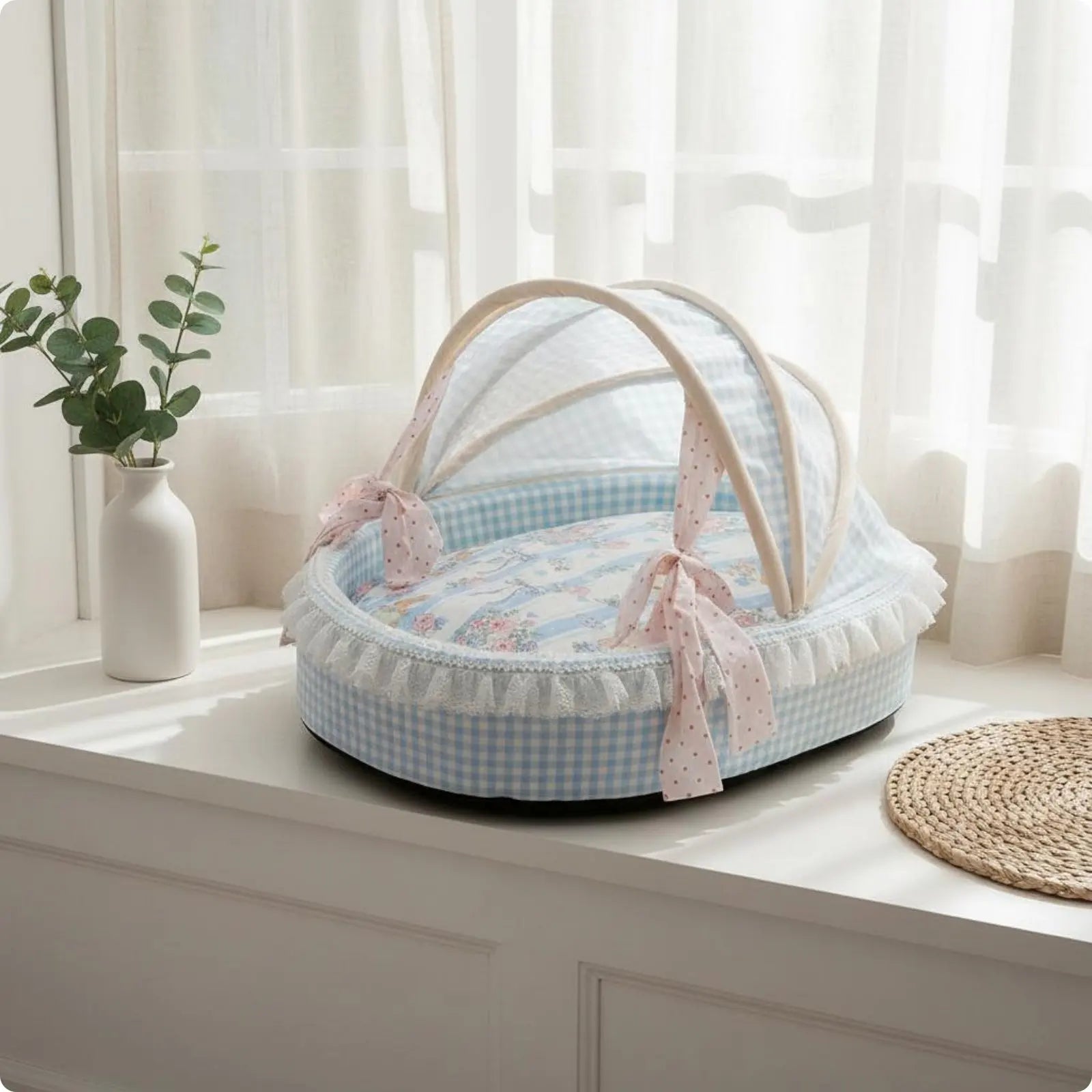 Princess Design Feline Bed Breathable Semi Enclosed Pet Bed Cradle Pet Nest Soft Sturdy Construction for Cats