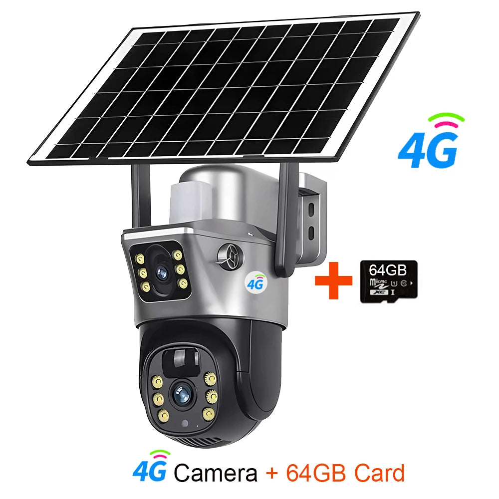 4G / WiFi - Câmera Solar - Lentes Duplas Externa