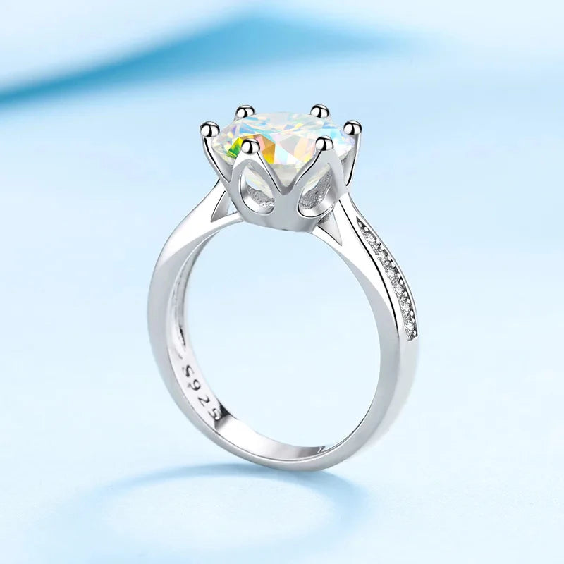 JoyceJelly 3ct Colorful Moissanite Rings with GRA S925 Sterling Silver Luxury Jewelry For Women Timeless Trends Wedding Bands