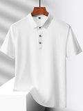 Roupa de verão de pai, camiseta masculina de manga curta de meia-idade, seda gelo de verão de secagem rápida, mei