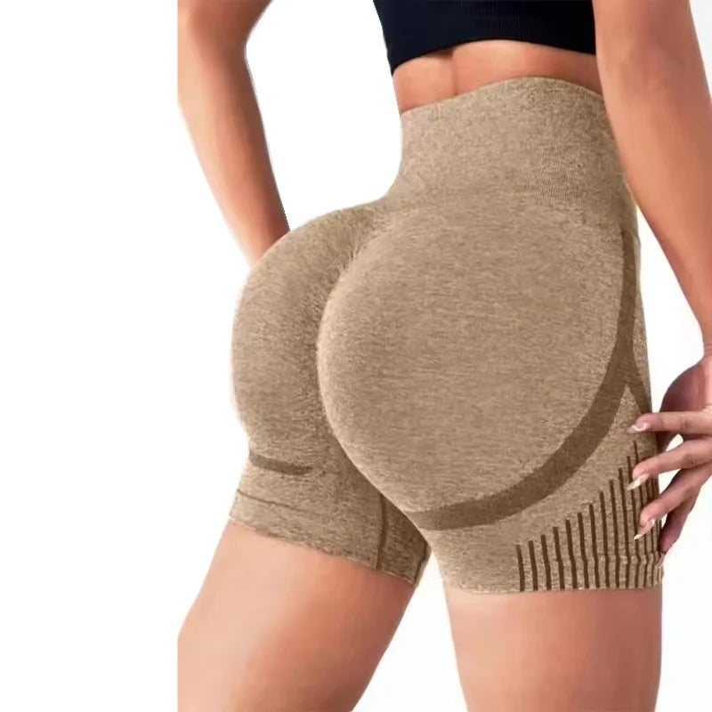 Shorts femininos de ioga cintura alta para treino fitness levanta bumbum calça curta esportiva para ginástica corrida