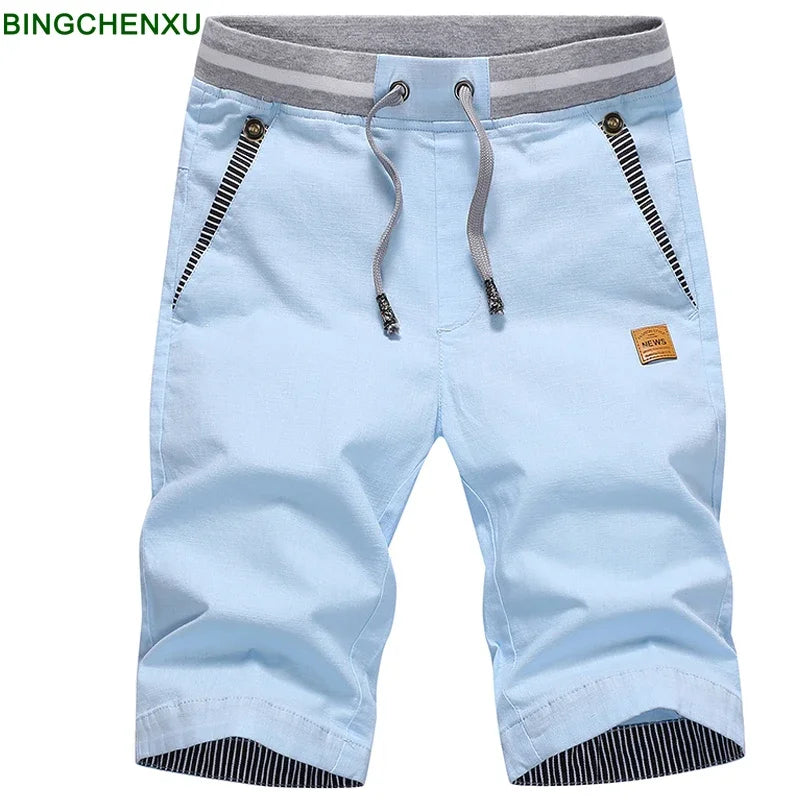 Mais Recente Algodão Masculino Moda Masculina Shorts Curtos Verão Casual Shorts Linho Masculino Bermudas Praia Plus Size 4XL Joggers Masculino Hot