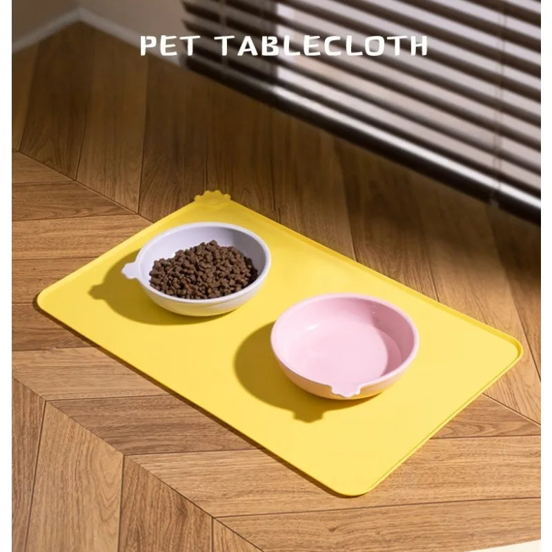 Tapete de Alimentação para Pets - Jogo Americano para Cães e Gatos de Silicone Impermeável Antiderrapante à Prova de Derramamento Solução Doméstica Prática