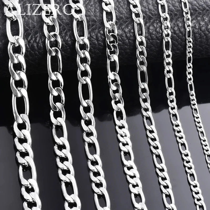 Colar de prata esterlina 925 atacado 2-12mm de largura 40-75cm de comprimento corrente fecho lagosta joias de noivado masculinas e femininas
