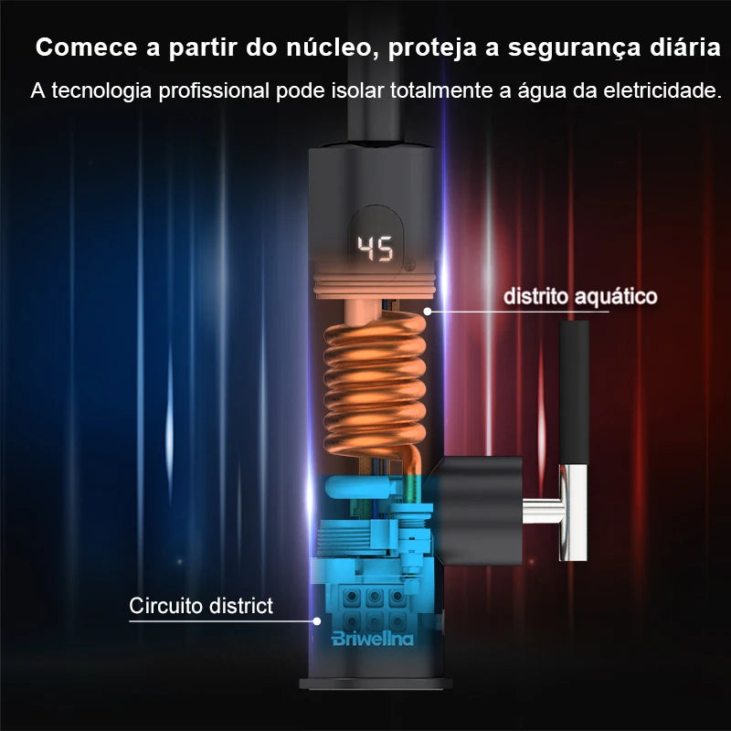 Aquecedor Elétrico de Água Briwellna 220V Aquecedor de Fluxo Torneira de Cozinha 2 em 1 Torneira Aquecimento de Água Sem Tanque Misturador Elétrico Geyser