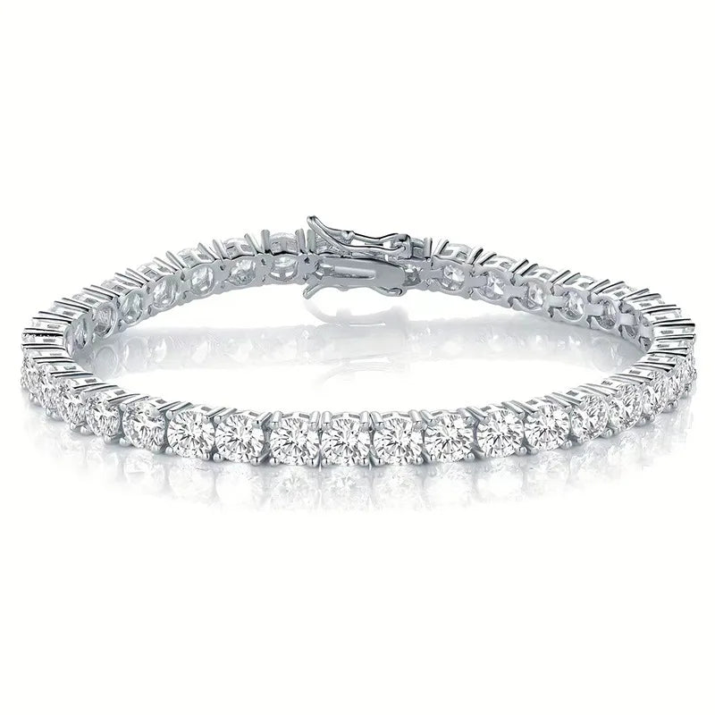 Preço de fábrica 925 prata banhada a ouro 18K 4A grau Zircão pulseira de tênis para homens e mulheres moda personalidade joias requintadas