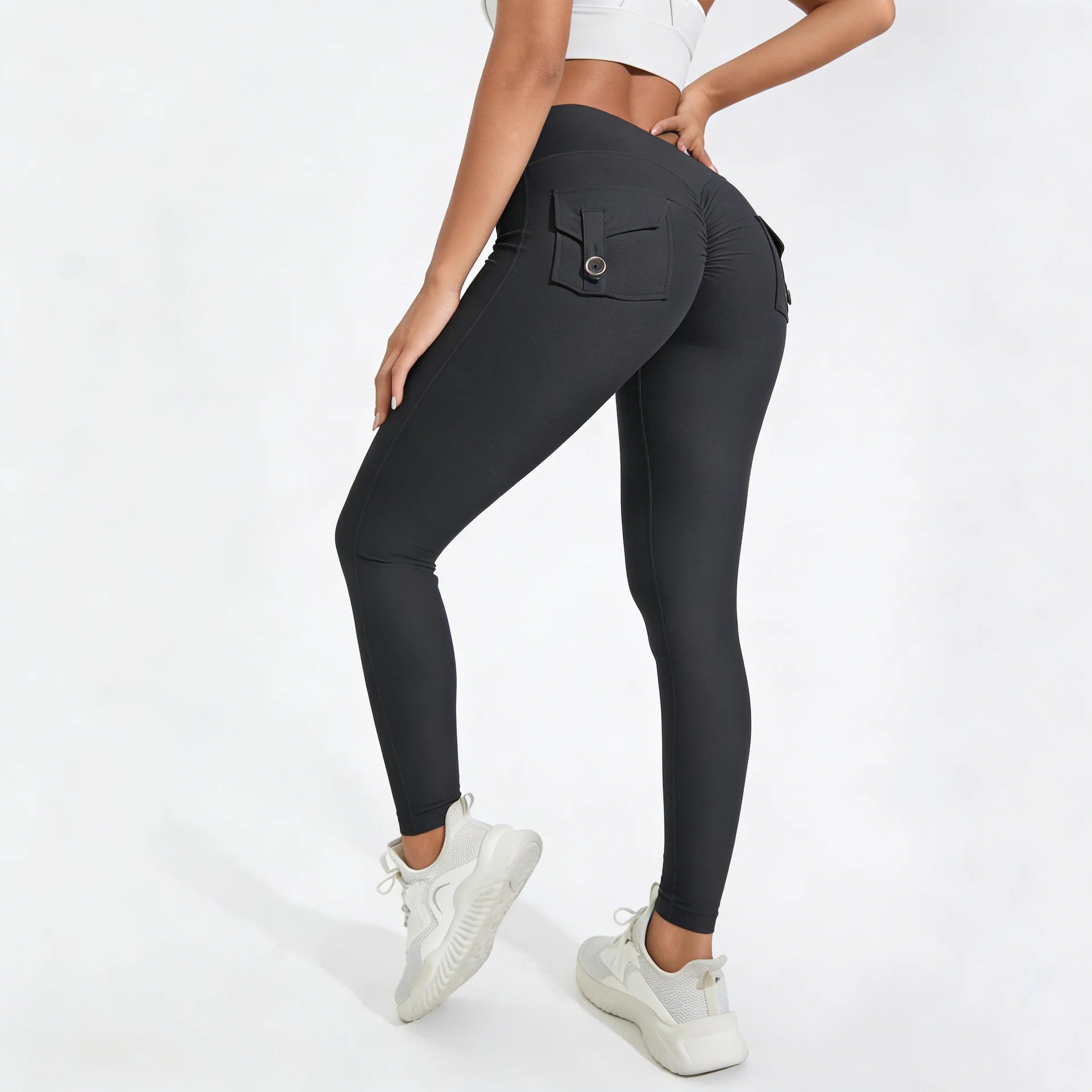 DIAS FIT JOY Nylon Yoga pants buttocks pocket tight pants women's sports fitness pants hip lifting Breathable No T Line