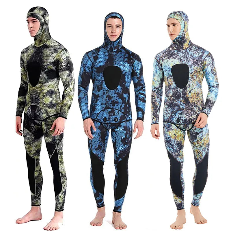 Roupas de mergulho em neoprene para mergulho autônomo, 3MM, inverno, quente, masculino, com capuz, para surf, zíper frontal, snorkeling, caça submarina, roupa de mergulho com capuz, Brasil