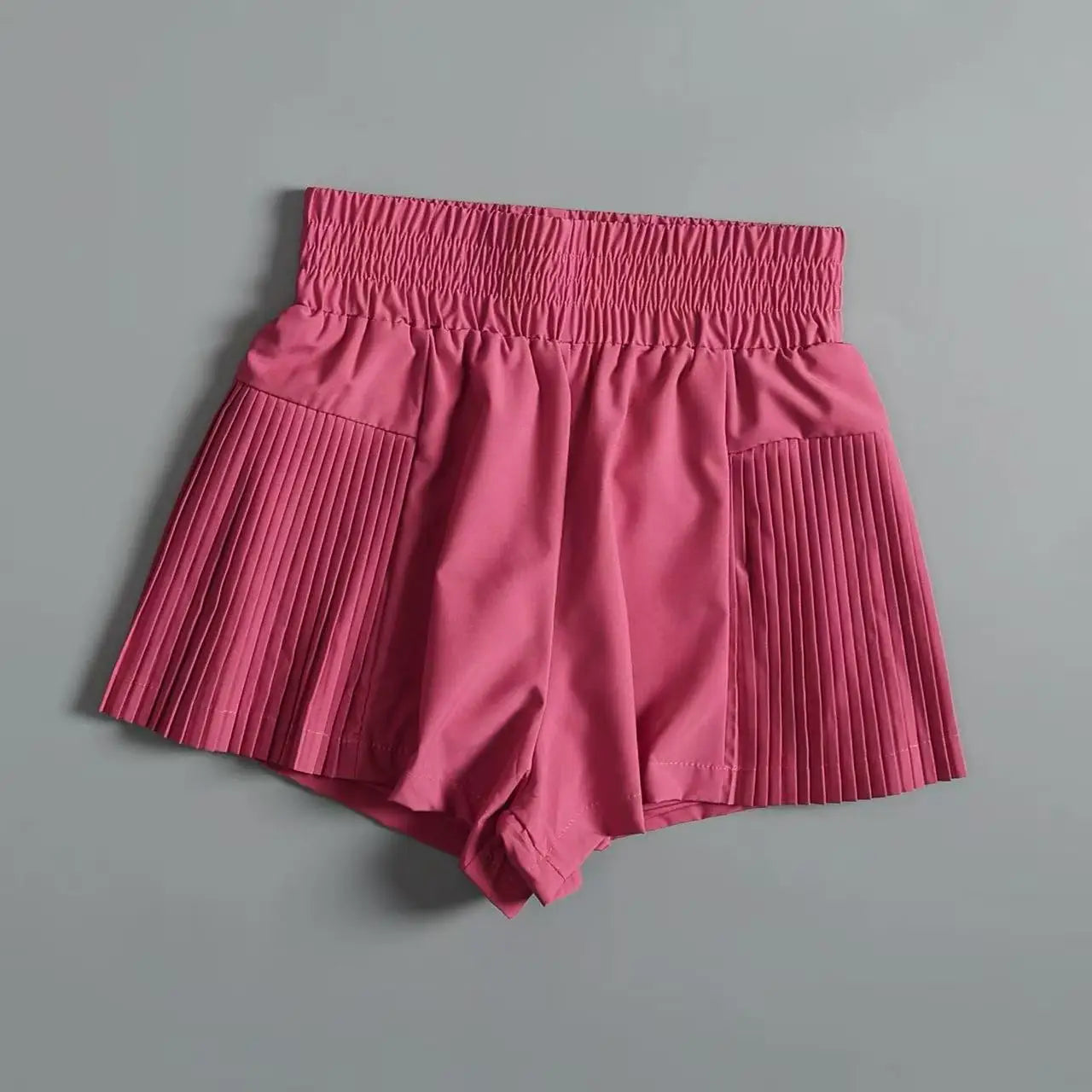 Shorts Esportivos Femininos com Bolsos, Shorts de Secagem Rápida, Calças de Yoga Falsas de Duas Peças de Cintura Alta, Shorts de Corrida e Fitness Verão