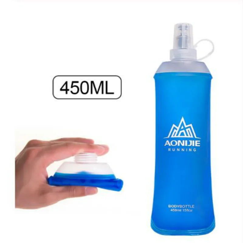 AONIJIE 250ML 600ML Foldable Silicone Soft Flask Water Bottle for Outdoor Sport Traveling Running Kettle Hydration Pack Bag Vest