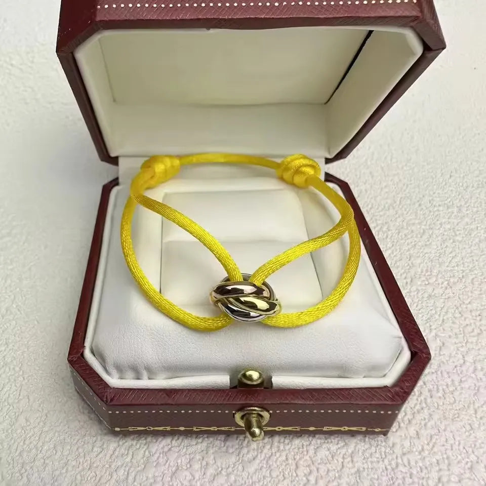 Classic luxury jewelry S 925 silver three ring tri color cross couple bracelet. Holiday gifts. Not fading. Not allergic
