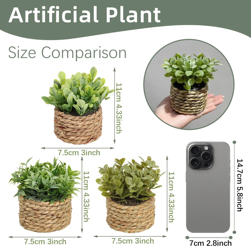03 pieces green artificial plants