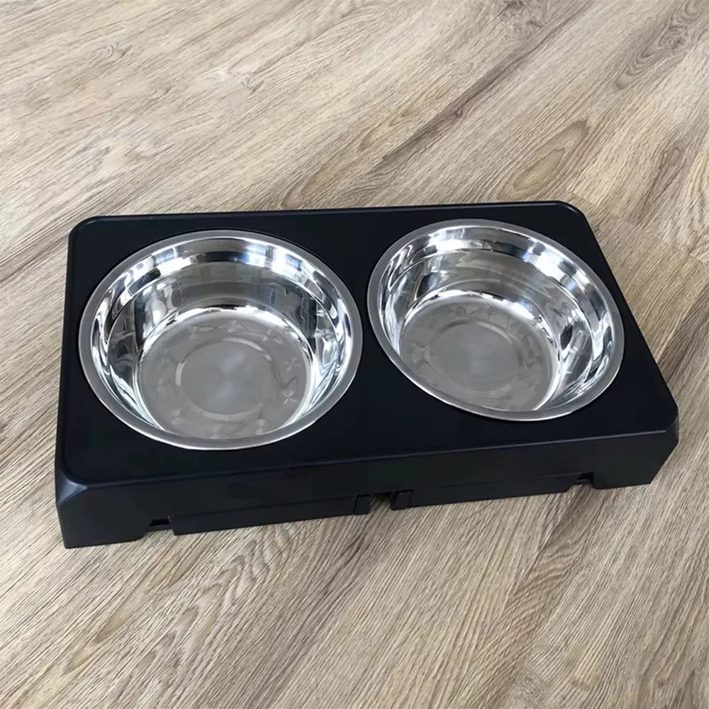 Tigelas Elevadas para Cães com Suporte Ajustável e Tigelas Duplas de Aço Inoxidável para Comida e Água para Cães Pequenos, Médios e Grandes