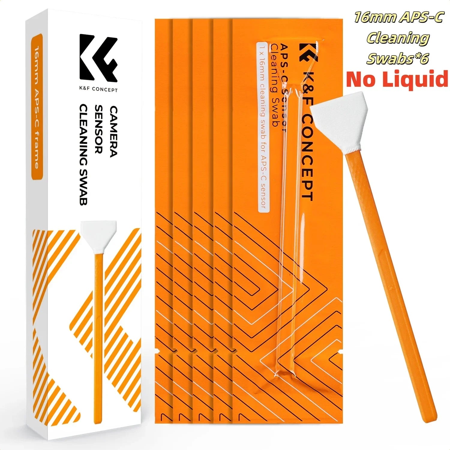 K&F CONCEPT 24mm Full Frame/16mm APS-C Sensor Cleaning Swab *6 &20ml Liquid Sensor Cleaner Sets For Sony DSLR SLR Digital Camera