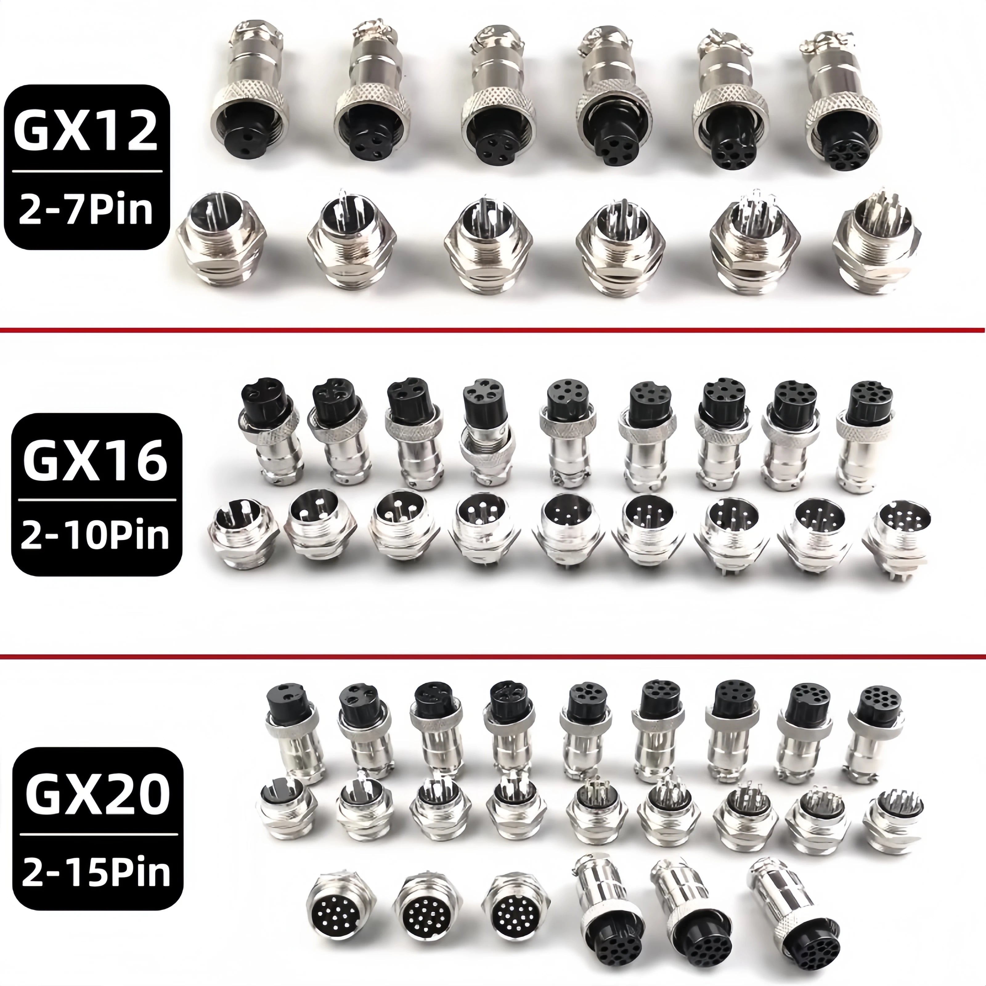 Kit de Conectores de Aviação WonderNest GX12 GX16 GX20 Plugue e Soquete