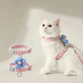 Coleiras e Guias para Gatos, Peitoral Ajustável para Cães Pequenos, Coleira Respirável para Animais de Estimação para Passeio, Alça para Cães
