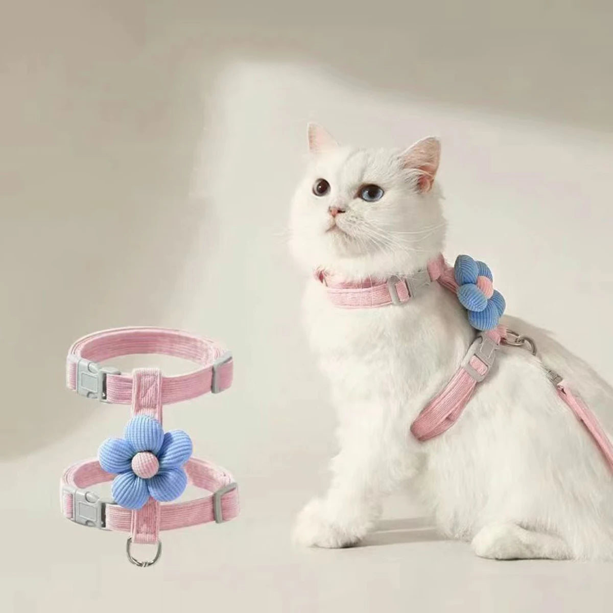 Coleiras e Guias para Gatos, Peitoral Ajustável para Cães Pequenos, Coleira Respirável para Animais de Estimação para Passeio, Alça para Cães