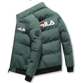 Jaqueta casual masculina de inverno e outono, curta, grossa e quente, corta-vento, com zíper, estampada, M-5XL