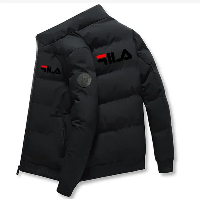 Jaqueta casual masculina de inverno e outono, curta, grossa e quente, corta-vento, com zíper, estampada, M-5XL