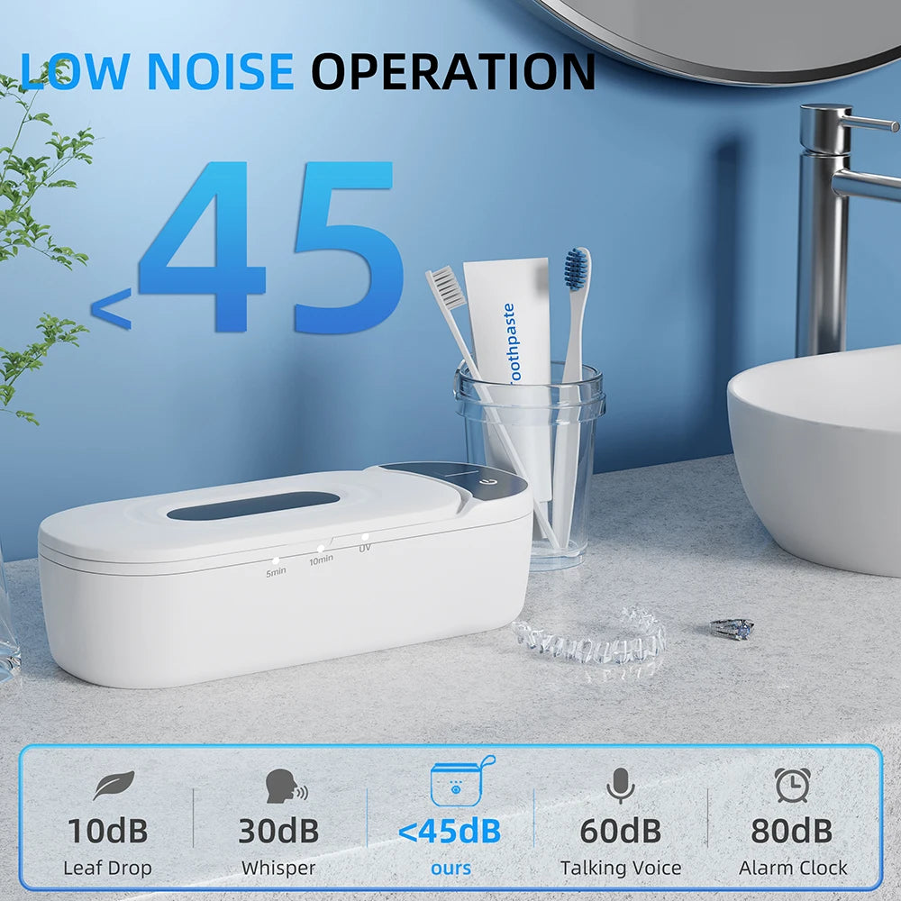 KUNPHY Powerful Cleaner 400ML 24W 48kHz Dental Ultrasonic Fast UV Clean Jewelry Jewelry Adjustable Cleaning Machine Household