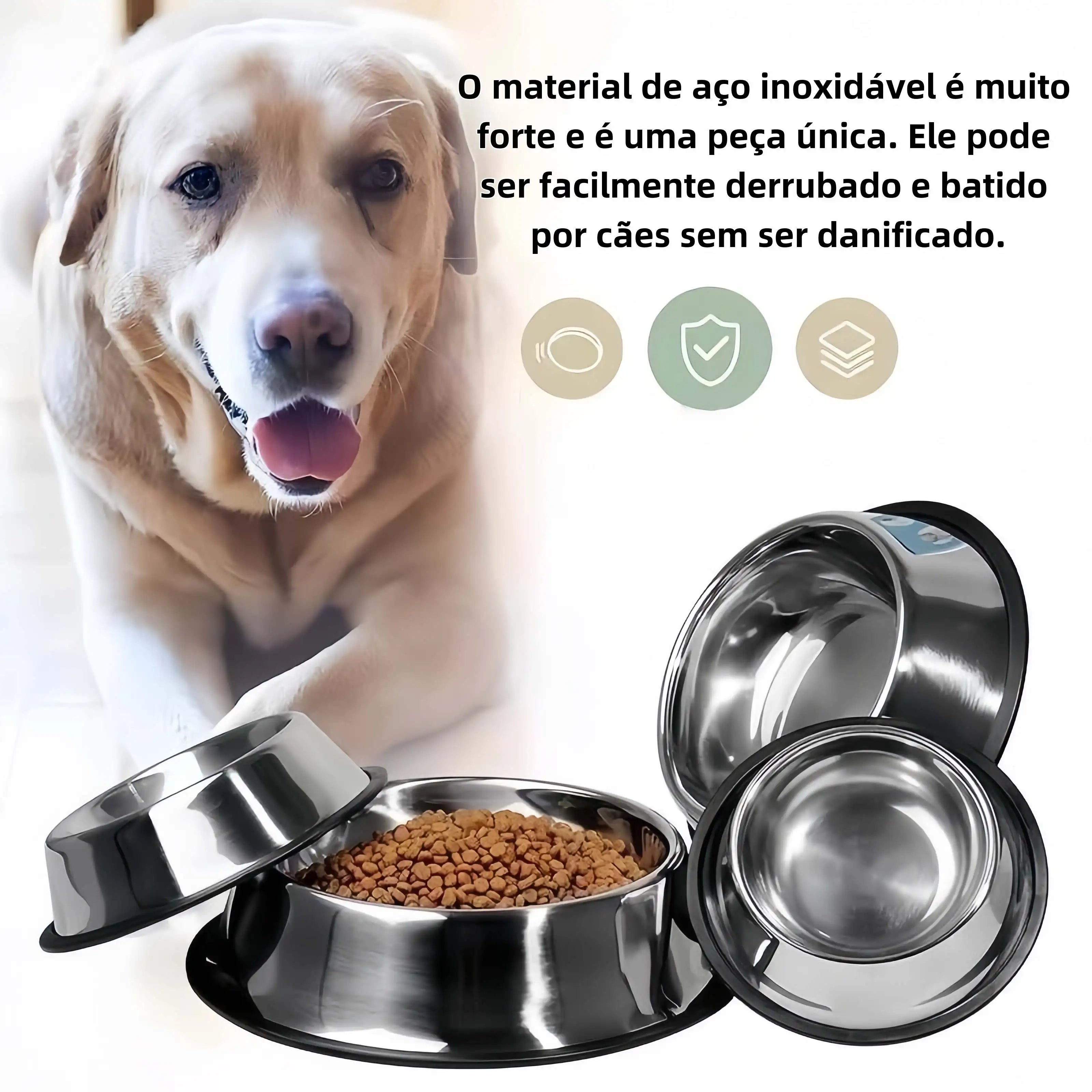 Inox Food or Drinker For Pet Dog Cat and Others with Anti-Slip Base-150ml to 1400ml