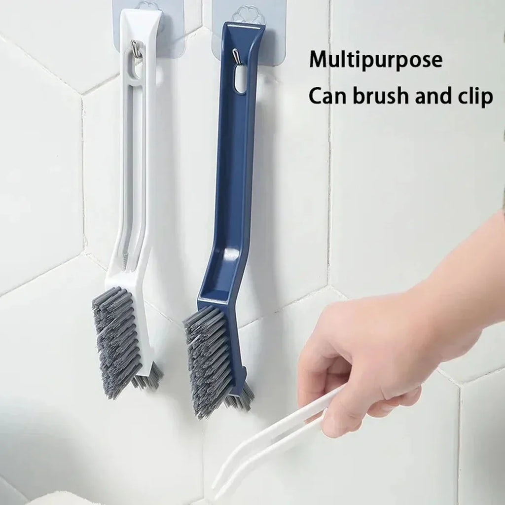 Escova de Limpeza Eficaz para Cantos e Frestas - Escova de Limpeza Multiuso 2 em 1 para Banheiro e Azulejos