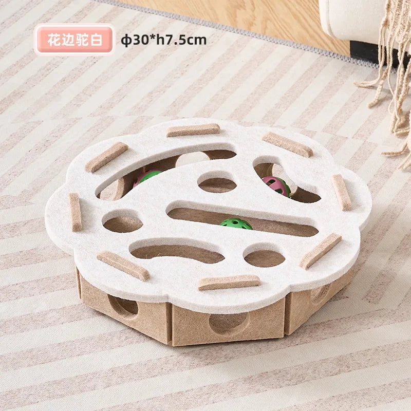 Brinquedo de Quebra-Cabeça para Gatos, Caixa de Feltro para Quebra-Cabeça, Brinquedo para Exercitar Gatos com Bolinha, Esporte Interno, Entretenimento, Brinquedos de Caça para Gatos Internos