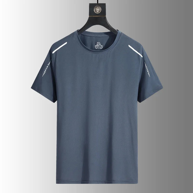 1pcs Men's Quick Drying T-shirts Males Breathable Running Hiking Fishing Tees Soft Elasticity Outdoor Sports Short Shirts Summer