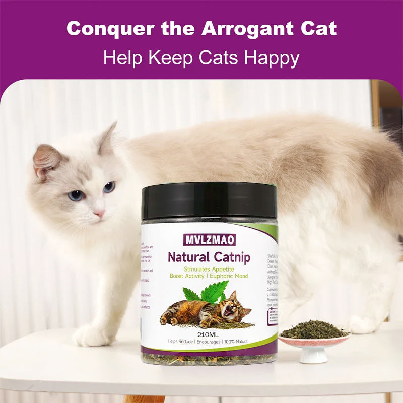 Brinquedos para gatos - Silvervine Catnip para gatos, Catnip 100% natural, chá de ervas, folha solta, 210 ml, seguro para gatos de todas as idades, suprimento para animais de estimação