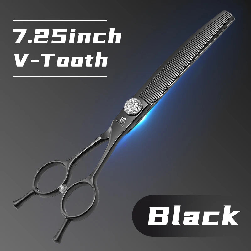 Fenice Professional JP440c 7 polegadas Tesoura para Cães de Estimação de Alta Qualidade Curva Tesoura para Desbaste Tesoura para Tosa Dentada