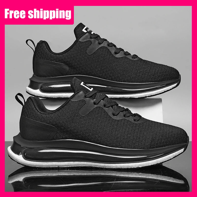 Mens Running Shoes Lightweight Shock-absorbing Mesh Breathable Fitness Shoes Fashion Comfortable New Outdoor Road Jogging Shoes