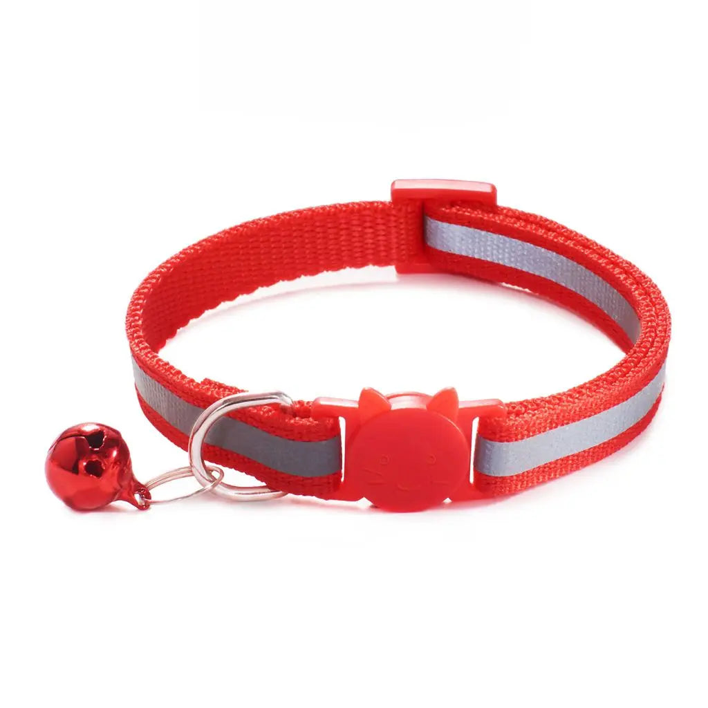 Options Cute Adjustable Size Reflective with Bells Nylon Buckles Pet Accessories Cat Neck Strap Cat Collar Kitten Decor