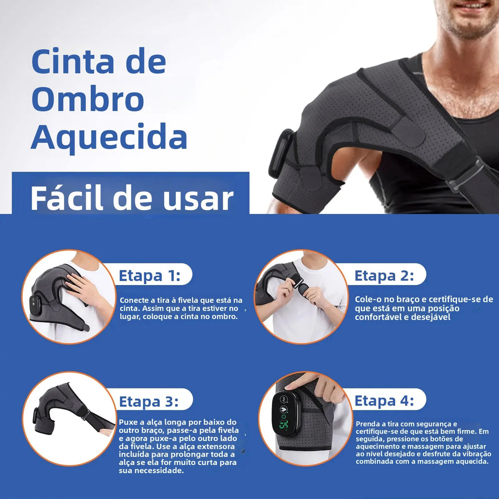 Electric Heating Shoulder Massage Belt Back Shoulder Brace Shoulder Support Adjustable Led Hot Compress Heating Shoulder Shawl