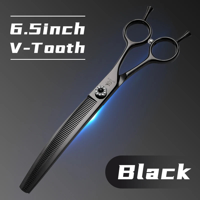 Fenice Professional JP440c 7 polegadas Tesoura para Cães de Estimação de Alta Qualidade Curva Tesoura para Desbaste Tesoura para Tosa Dentada