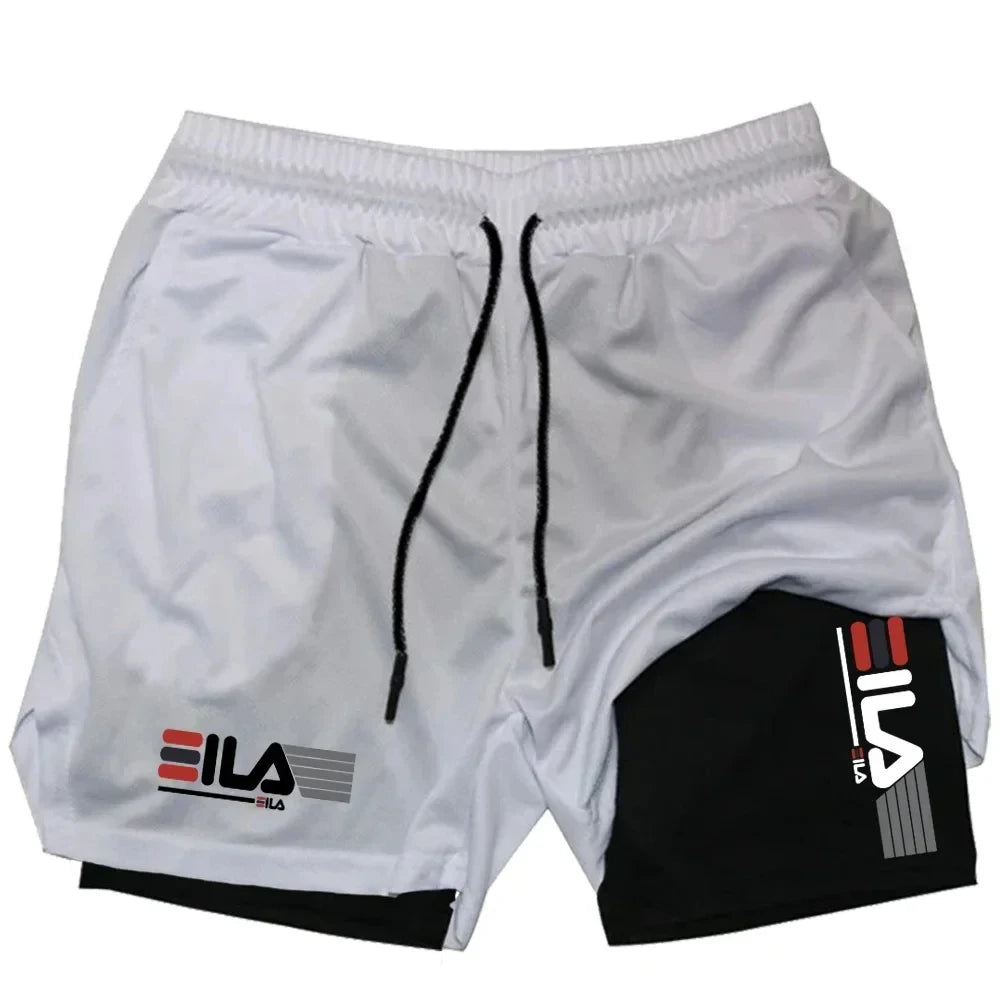Men's Two-in-one Sports Shorts Breathable Casual Quick-drying...