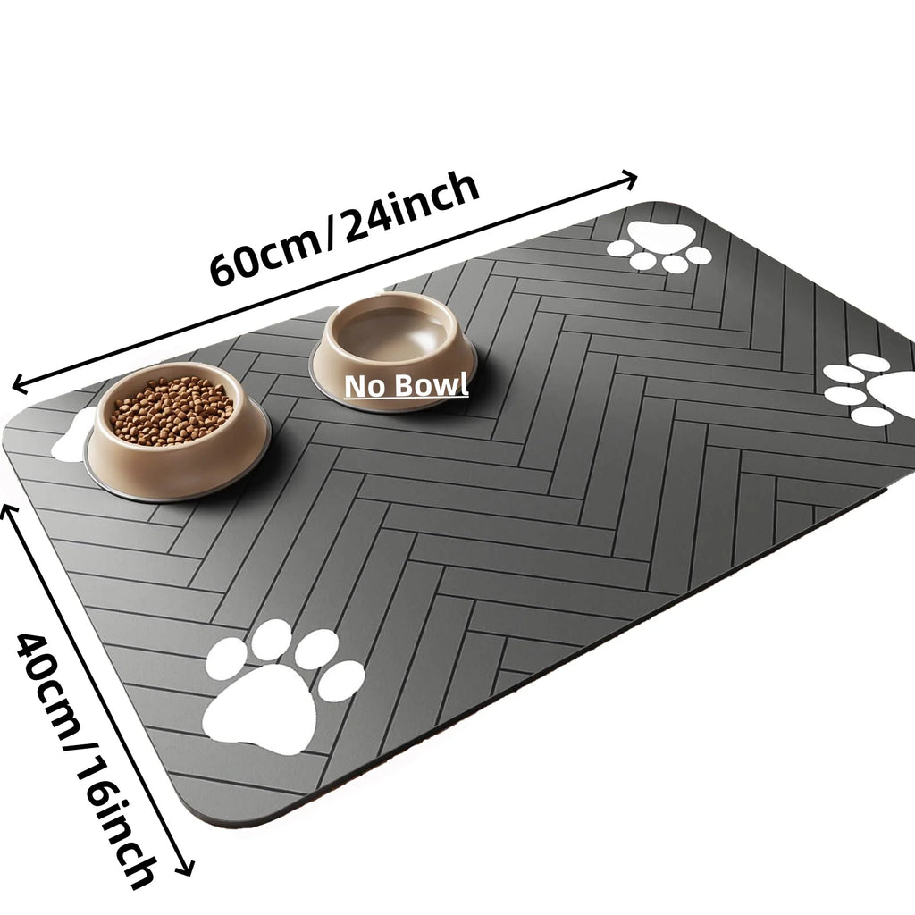 Pet Feeding Mat Absorbent Waterproof Rubber Backing