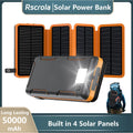 Dobrável Solar Power Bank com 4 Solar Panels 50000mAh Portátil...