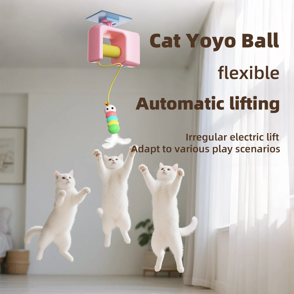 Brinquedo para Gatos Pássaro Voador Elétrico Pendurado Automático Recarregável para Alívio do Estresse para Caça com Corda Elástica