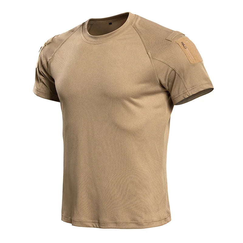 Camiseta Tática Masculina Manga Curta — Resistente e Respirável