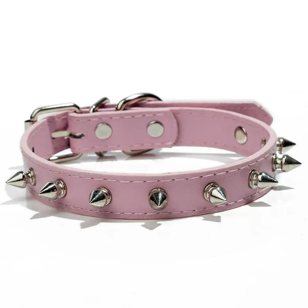Pet Products Leather Cat Dog Collar Cool Adjustable Pet Necklace Exquisite Colorful Pet Spiked Studded Collars Cats
