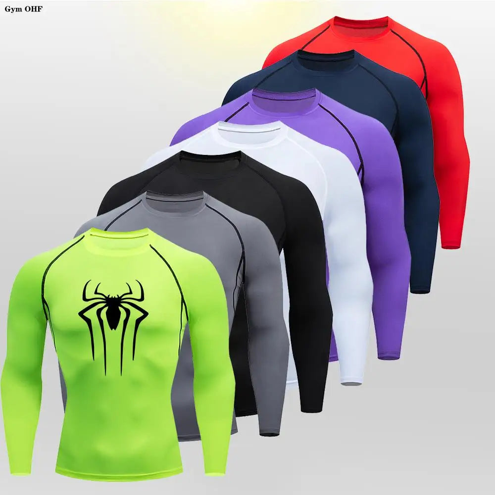 Camiseta Compressão Masculina Spider — Performance e Visual Único