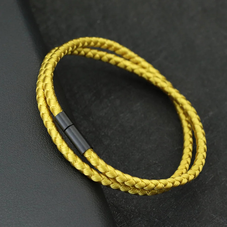 Pulseira Masculina Minimalista Corda Quilha Grau 4mm Múltiplas Cores e Tamanhos Disponíveis Pulseira Artesanal Trançada Étnica
