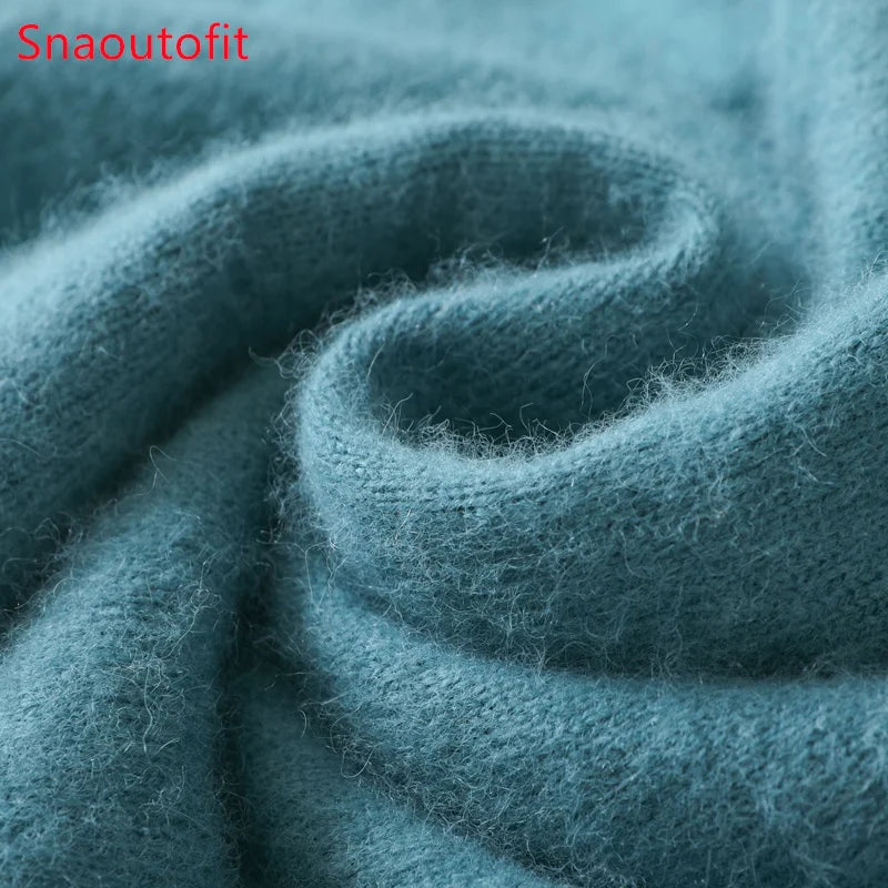 Suéter Masculino 100% Cashmere de Visom Puro, Gola Redonda, Pulôveres de Malha, Suéter Outono e Inverno Novo, Mangas Compridas, Suéteres de Alta Qualidade, Blusas de Visom