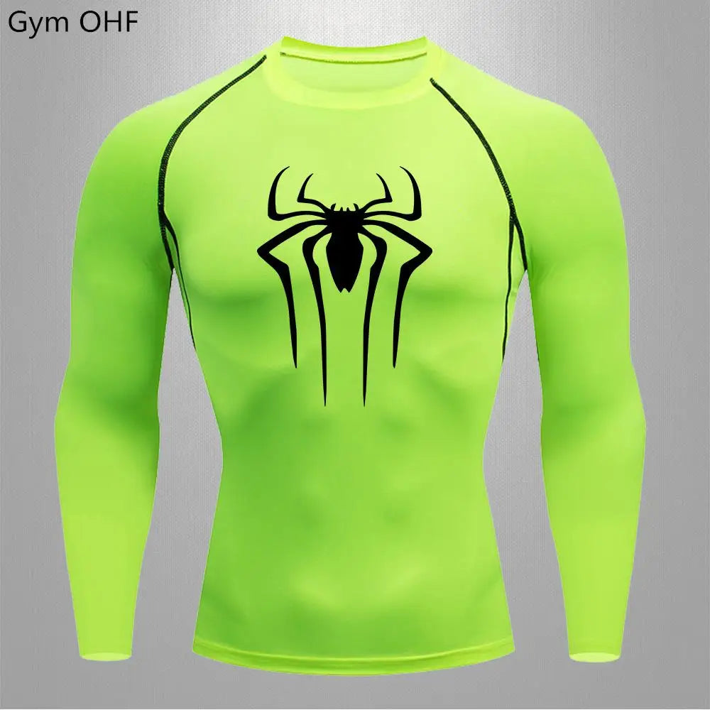Camiseta Compressão Masculina Spider — Performance e Visual Único