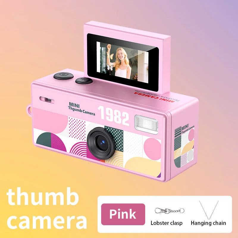 Mini Thumb Camera 0.96inch Flip Screen Keychain Camera Retro 720P Outdoor Sports Camera Very Small Camcorder Video Recorder