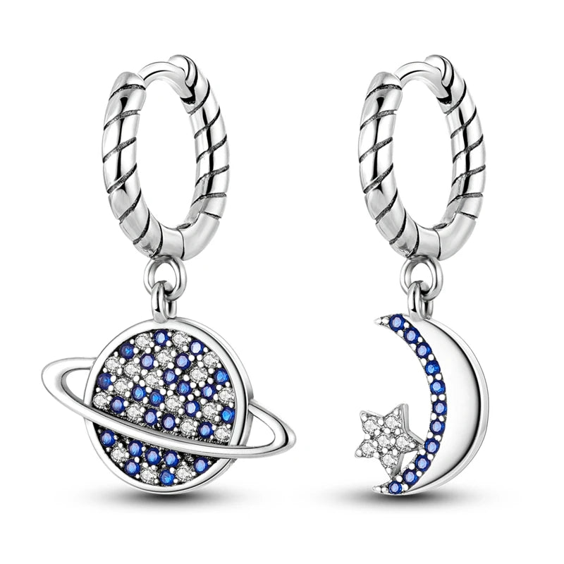 Orstarry 925 Sterling Silver Crystal Circular Eardrops Drop Earrings Women Earrings Charm Fashion Versatile Party Jewelry Gifts