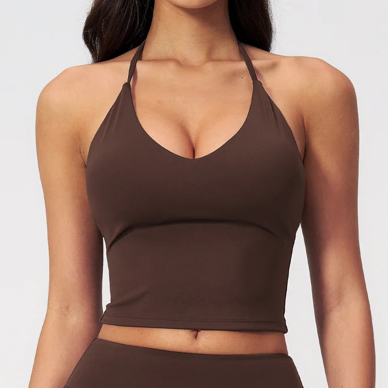 Roupa de academia feminina Regata esportiva feminina Roupa de academia justa com bojo Regata de yoga emagrecedora Top esportivo feminino Roupa de treino
